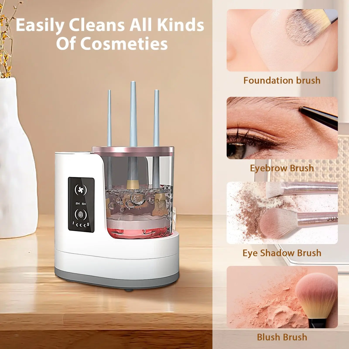 Electric Make-Up Brush Cleaner for All Beauty Make-Up Brush Sets, Contour, Eyeshadow, Blush Brushes, Concealer Foundation